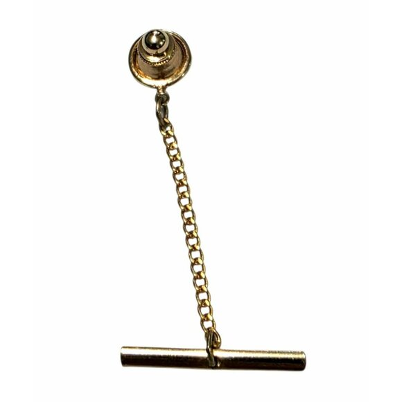 Vintage Swank Tie Tack Bowling Pins Cultured Pearl Ball Gold Tone Original Box - Picture 5 of 6